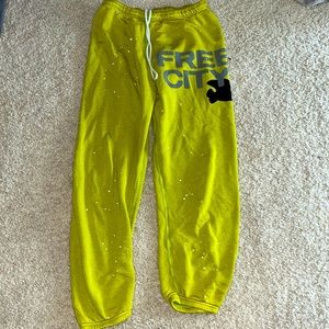 FreeCity sweatpants. Women size medium. Good condition. Splatter paint details